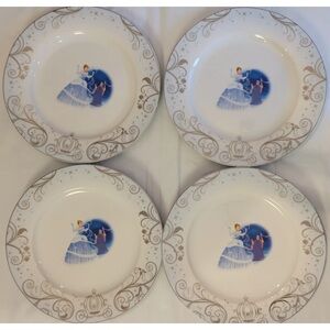 Zrike Disney CINDERELLA 10" Dinner Plates Set of 4 Fairy Godmother Princess